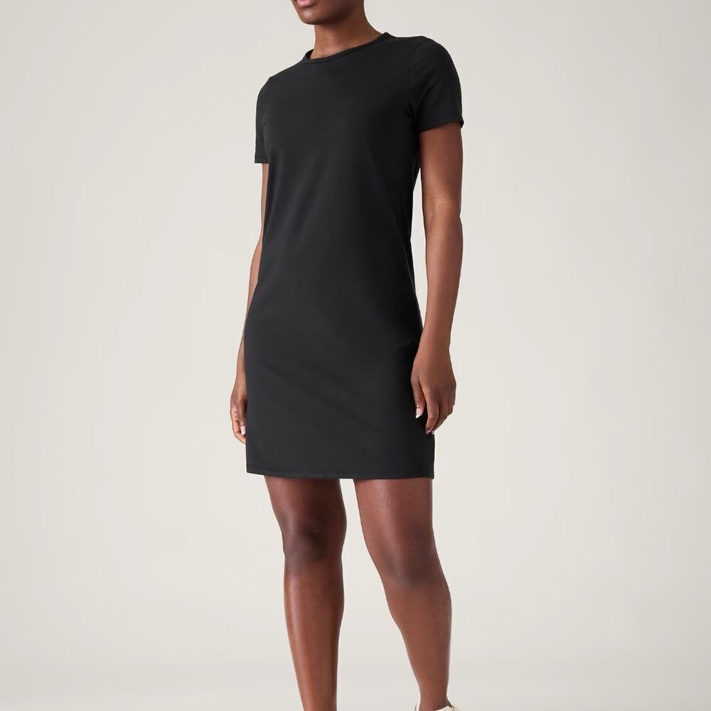 Athleta‎ Deep Grey Crew Neck Tee Shirt Dress Sz XS